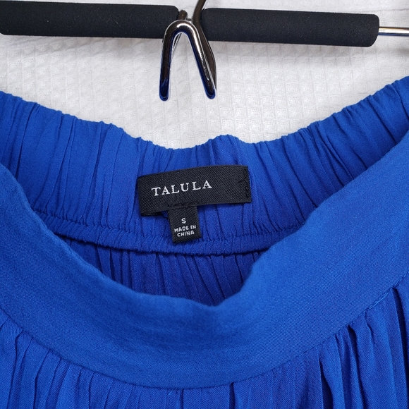 Aritzia Talula Women's Small Cobalt Blue Royal Hi-Low Lined Pleated Skirt - Picture 7 of 7